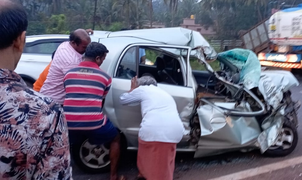 Woman killed, two Injured in tragic car-lorry collision on Bhatkal NH 66