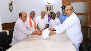 CM Basavaraj Bommai submits resignation to Karnataka Governor