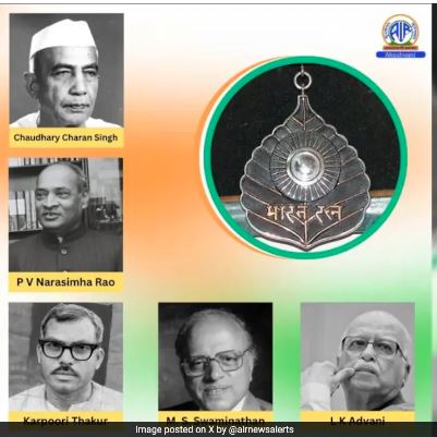 President Confers Bharat Ratna On LK Advani, Narasimha Rao, 3 Others