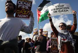 Protesters stage sit-in at New York Times headquarters to call for cease-fire in Gaza