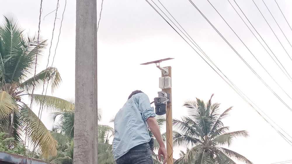 CCTV Cameras installed to combat garbage dumping on Jamiaabad and Hanifabad roads in Bhatkal