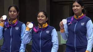 Indian women's 10m air rifle team bags Asian Games silver