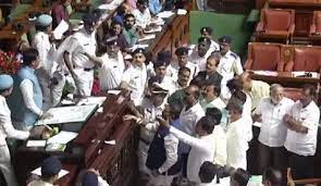 10 BJP MLAs including 4 ex-ministers suspended from assembly for ‘indecent and disrespectful’ conduct