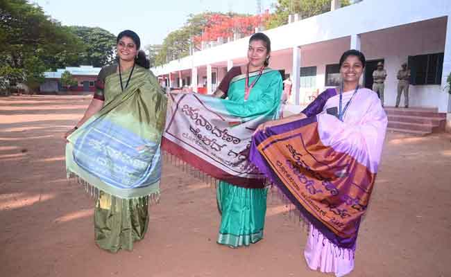 Karnataka officers wear special sarees to encourage voting