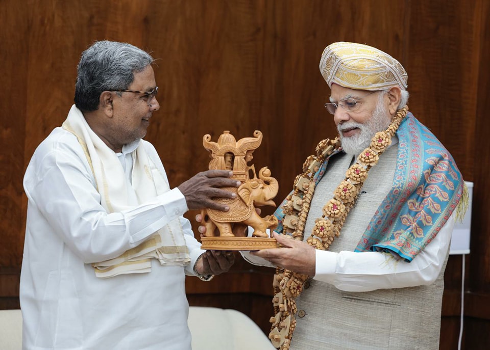 Siddaramaiah meets PM Modi, 2 Union ministers