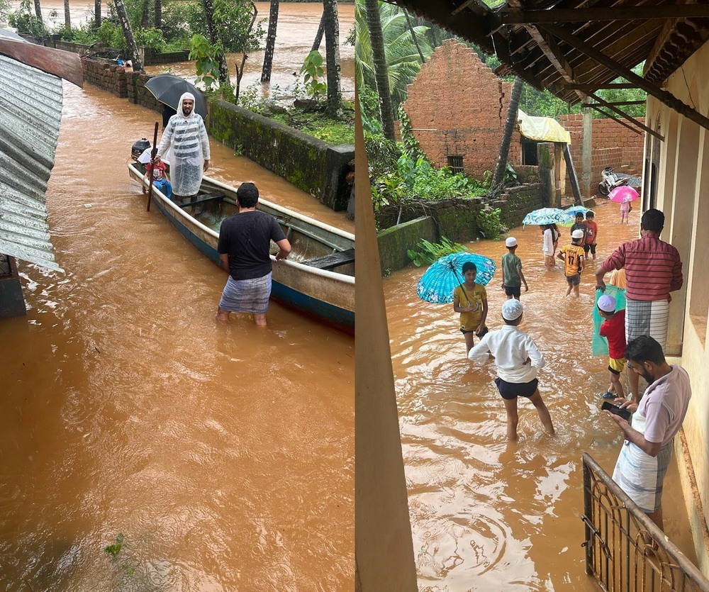 Bhatkal: Heavy rains in Coastal Karnataka: Katgal highway in Kumta submerged, Honnavar road blocked by landslide